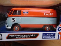 Vw T1 Gulf Lieferwagen Oldtimer Modelauto Ca.17Cm *Neu* MaßStab 1:24Orange/Blau