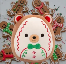Squishmallows Tolef the Christmas Cookie Bear 12" NWT Holiday Winter IN HAND