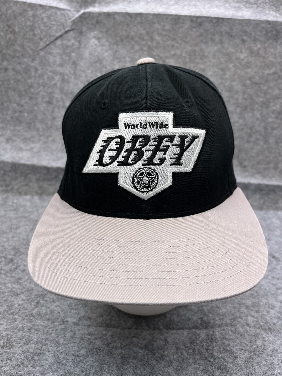 Worldwide OBEY Hat Cap Snap Back Adult One Size Black Gray 100