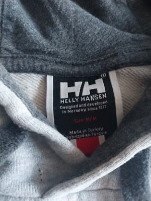 HELLY HANSEN Hoodie Kangaroo Pocket Logo Gray Men’s Size Medium