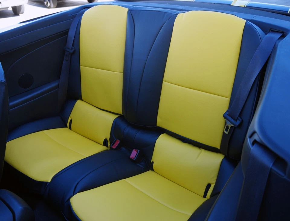 for CHEVY CAMARO IGGEE S.LEATHER CUSTOM MADE FIT REAR SEAT COVERS 13 COLORS - Image 3 of 4
