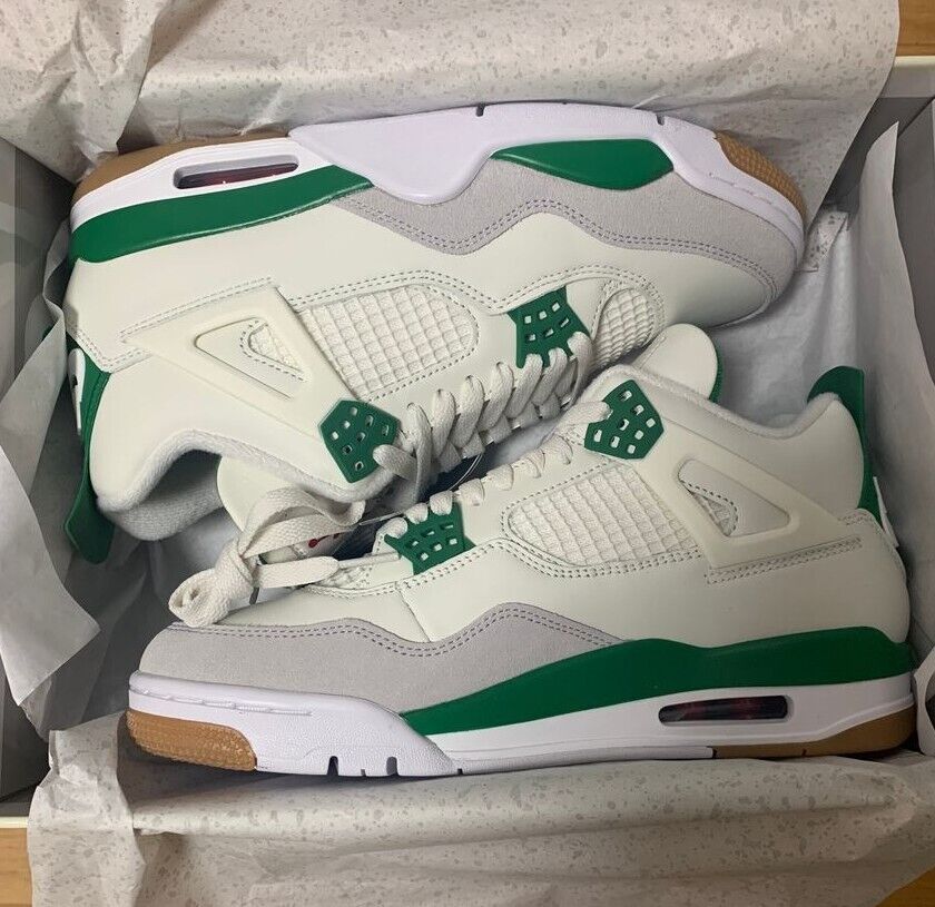 Nike Air Jordan 4 Retro SB Low Pine Green White Sail DR5415-103 US 7 ...