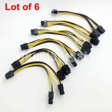 6X NEW REPLACE NVIDIA Dual 6 Pin Female to 8 Pin Male Video-Card Adapter Cable