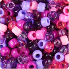BeadTin Wild Berry Mix 9mm Barrel Pony Beads (500pcs)