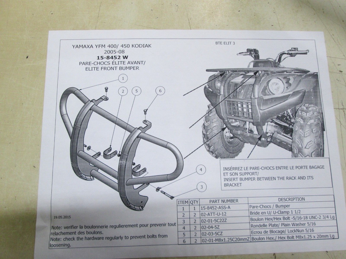 2005 Grizzly 660 Front Bumper