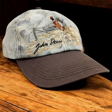John Deere Vintage Cap Snap Back Hat Pheasant Bird Design K-Products USA Made