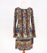 NWT HALE BOB Tunic Dress Mixed Abstract Leopard Floral Geo Print Size S