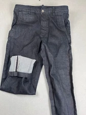 Japanese Selvedge Jeans Womens 32x29 Blue Denim Tapered Loose Baggy Hip Hop