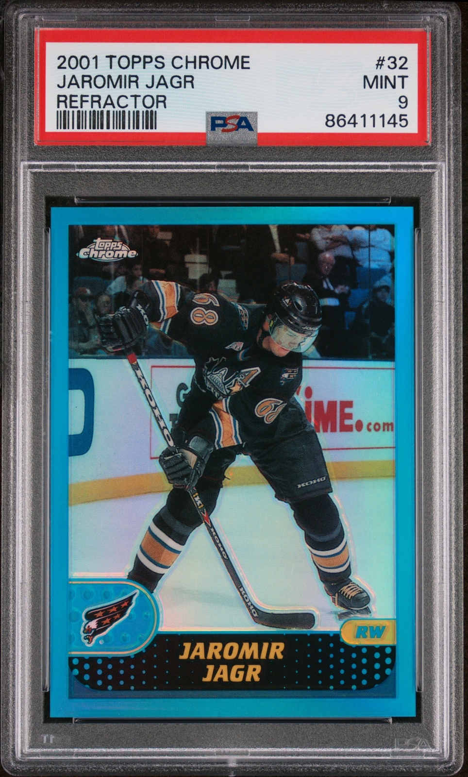 2001 TOPPS CHROME REFRACTOR #32 JAROMIR JAGR PSA 9