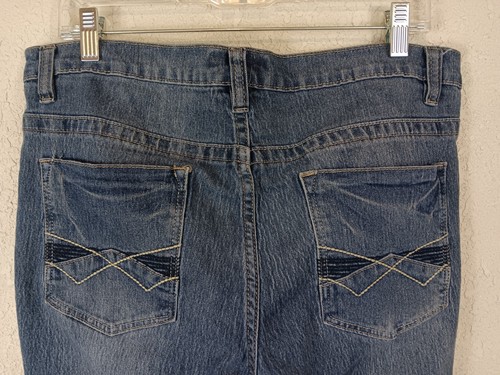Quilted Giraffe Mens Size 34 X 32 Medium Wash Skinny Jeans Stitched Back Pockets - Picture 7 of 10