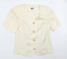 Leslie Fay Womens Ivory Jacket Blazer Size 10