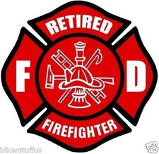 FIRE FIREFIGHTER RETIRED BUMPER STICKER RED LAPTOP STICKER BUMPER STICKER