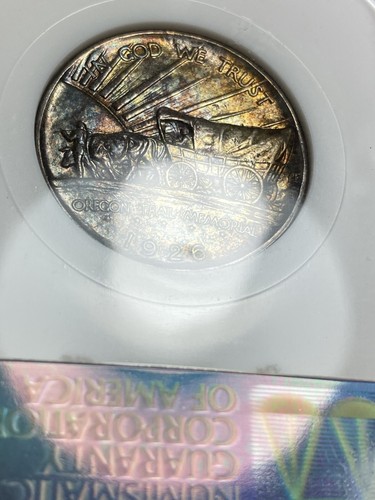 1926-S NGC MS66 Oregon Commemorative Silver Half Dollar Fatty Holo Lovely Toner - Picture 8 of 8