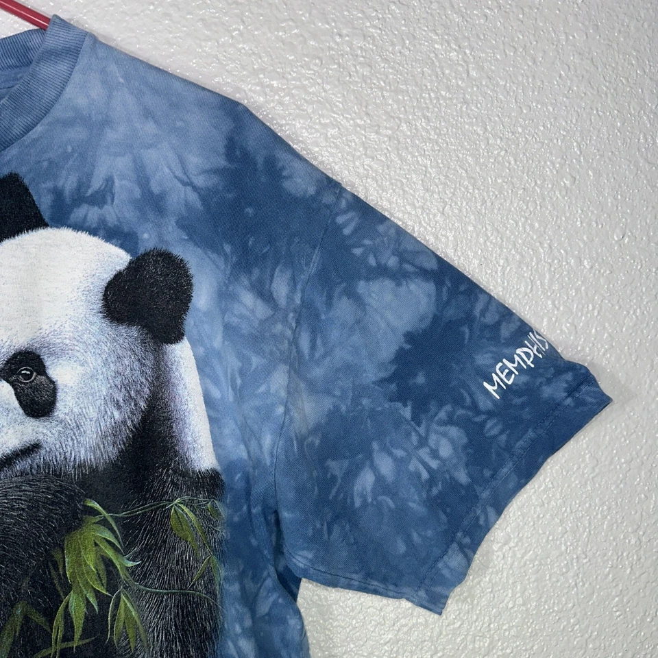 Camiseta De Colección The Mountain Para Hombres Grande Azul Tie Dye Y2K 2001 Estampado Gráfico Panda Foto 3 de 4