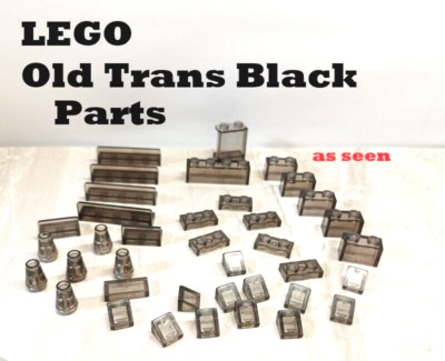 LEGO Old Trans Black Brown Building Parts Panel 1x4 1x2 Bricks Cone Slope Tile