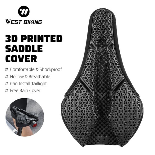 3D Printed Saddle Cover Hollow Breathable Comfort Soft Cushion Bike Seat Cover - Picture 1 of 29