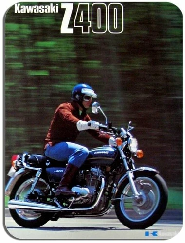 Kawasaki Z400 Motorcycle  Vintage Brochure Mouse Mat. Motorbike Mouse Pad