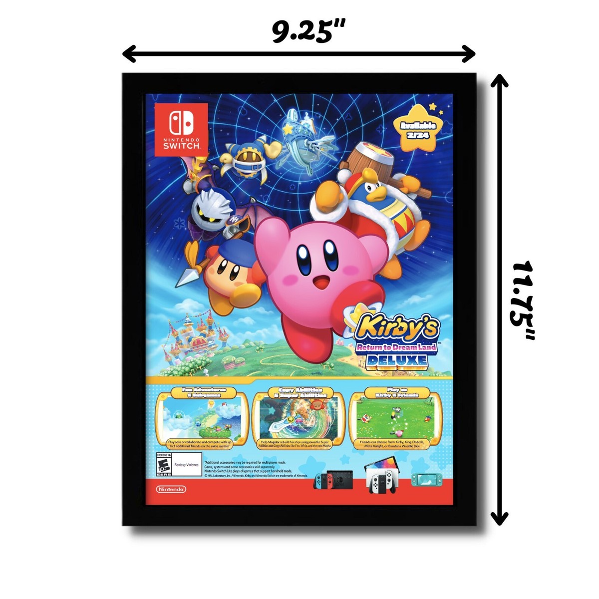 2022 Kirby's Return to Dreamland Framed Print Ad/Poster Nintendo