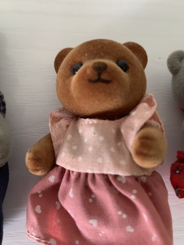 LOTE de 4 osos grises de hoja perenne retirados de la familia Sylvanian de colección One Brown - Imagen 5 de 7