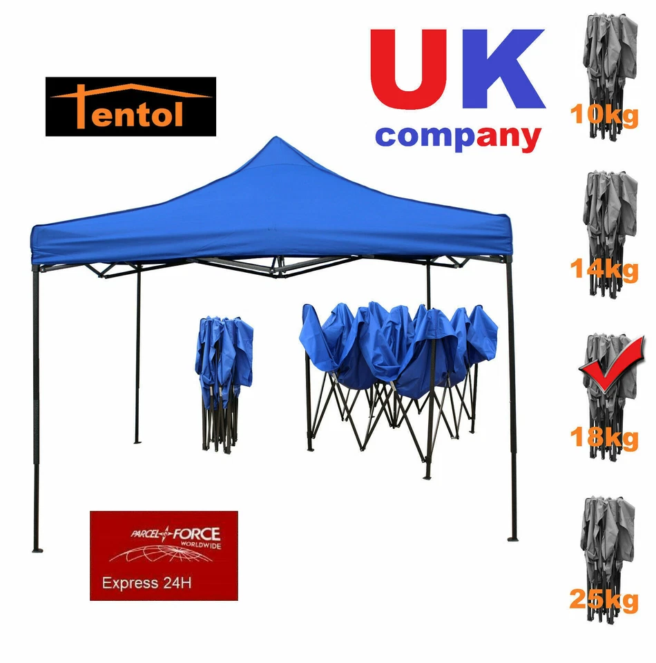 18kg Tentol 10x10ft 3x3m HEAVY DUTY Pop Up Gazebo Waterproof Tent canopy Steel