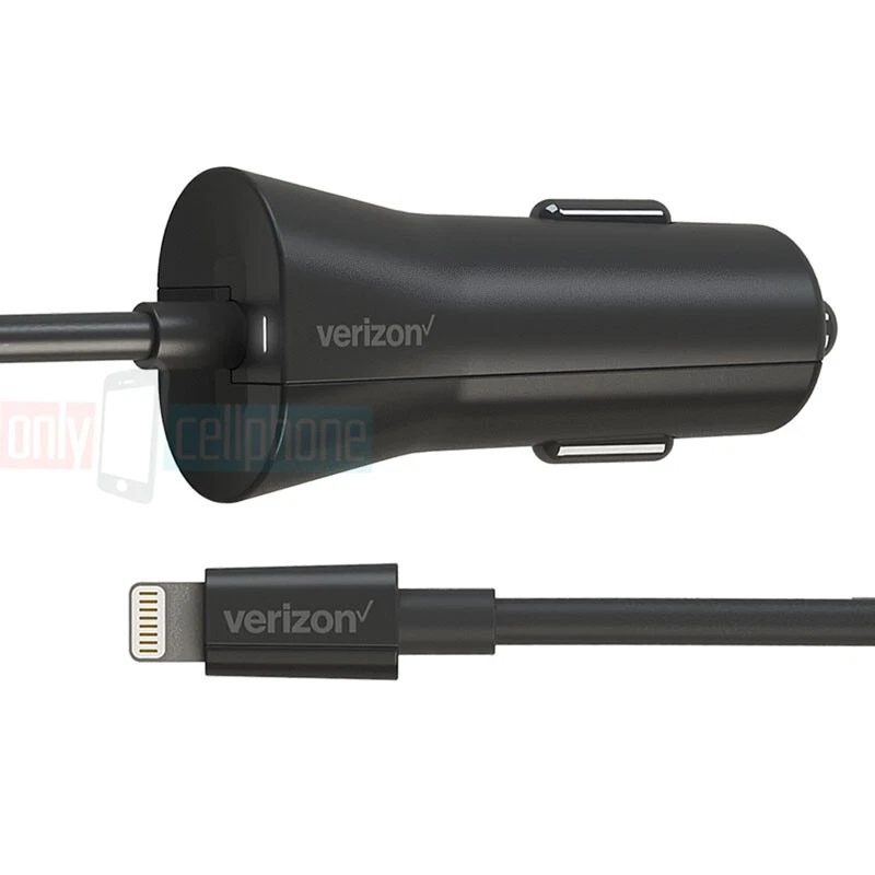 OEM Verizon LOGO Apple Lightning Car Charger for iPhone 14/13/12/11/Pro/XS/X/Max - Image 2 of 4