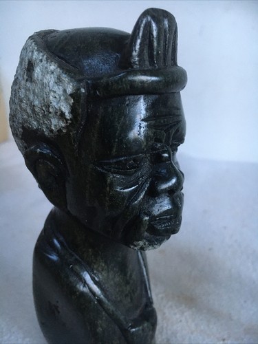 two vintage hand carved African figures stone and wood - Picture 10 of 10