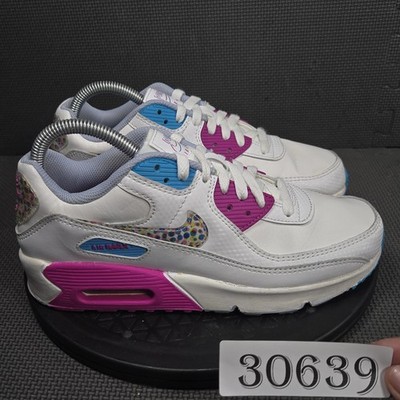Nike Shoes Womens Size White Pink Blue Air Max 90 SE Polka Dot