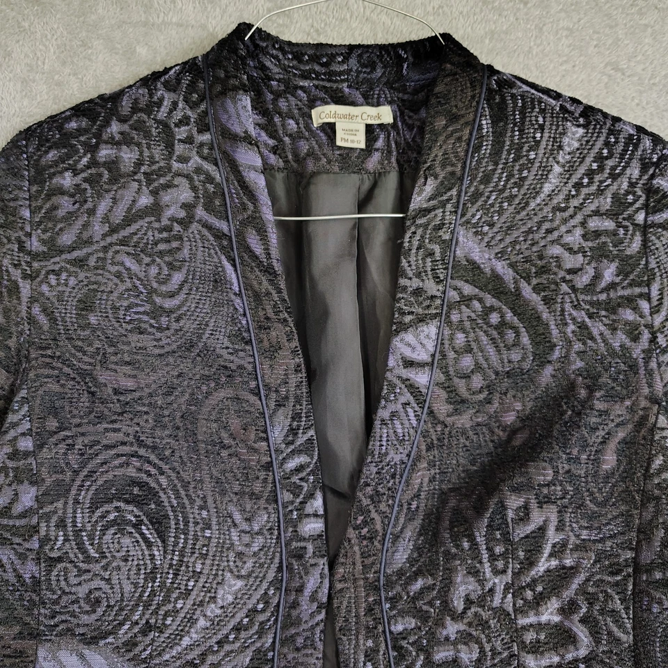 Chaqueta Blazer de Colección Coldwater Creek Para Mujer PM Tapiz Floral Oscuro Hada Grunge Foto 3 de 4