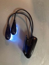 Clip-On LED Reading 2 Light Battery Flexible Lamp for Book, Laptop, eReader