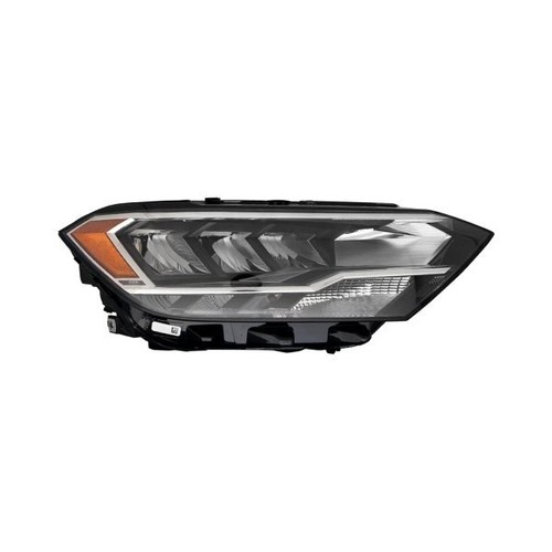 Headlight For 2023 Volkswagen Jetta Right Side Black Chrome Housing LED - CAPA