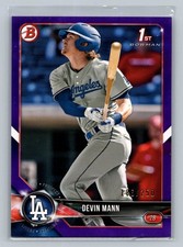 2018 Bowman Draft #BD-15 Devin Mann Purple #/250