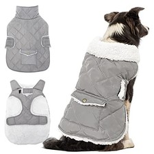 Dog Winter Coat - Windproof Fleece Warm Thick Dog Jacket Clothes X-Large Grey