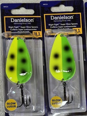 2 Pack, Danielson Night Fight Casting Spoon 1 Oz South Paw NFCS-1SP, NEW!