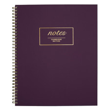 Cambridge Twinwire Wirebound Notebook Legal Ruled : 7-1/4 in. x 9-1/2 in. Eggpl