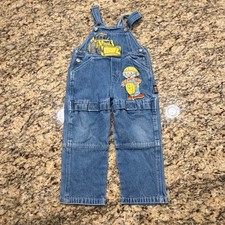 Vintage Bob the Builder Blue Denim Overalls Toddler 2T Embroidered Scoop Digger