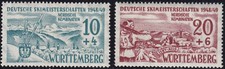 Franz&ouml;sische Zone W&uuml;rttemberg 38/39 ** Deutsche Skimeisterschaften, postfrisch