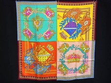 VERSACE Medusa Silk 100 Total Pattern Large Format Scarf Multicolor FP6387