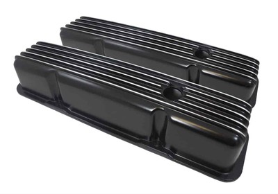 RPC R6181BK Nostalgic Baffled Aluminum Finned Valve Covers 1958-86 Small Block C