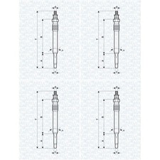 4x MAGNETI MARELLI GLÜHKERZEN 062900001304 passend für 4-ZYLINDER CITROËN