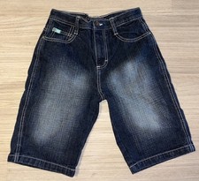 Southpole Boys Bermuda Denim Shorts Size 8 Dark Blue Medium Wash Zip Regular Fit