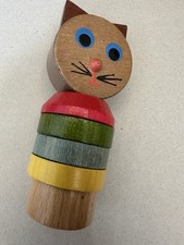 Wooden Stacking Cat Toy