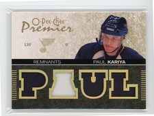 2007-08 O-PEE-CHEE PREMIER QUAD GAME USED PATCH GOLD /10 PAUL KARIYA BLUES HOF