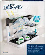 Baby Bottle Drying Tower, Stand-Up Countertop Drying Rack with Organized Storage