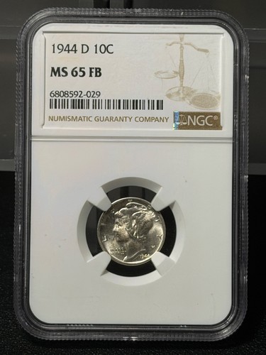 1944 D Mercury Dime NGC MS65FB *FULL BAND DESIGNATION*