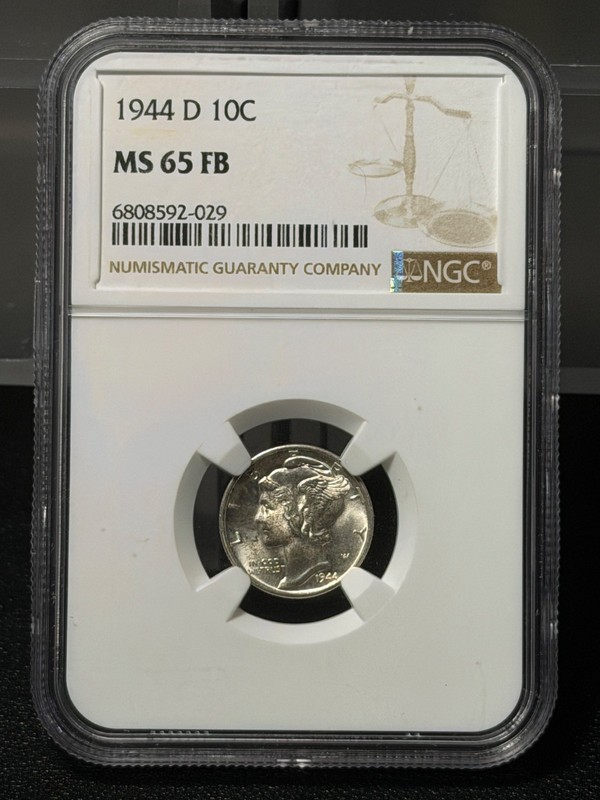 1944 D Mercury Dime NGC MS65FB *FULL BAND DESIGNATION*