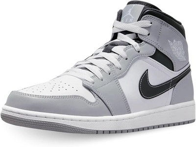 Nike Men's Air Jordan 1 Mid Sneaker - Lt Smoke Grey/White-anthracite - 8.5