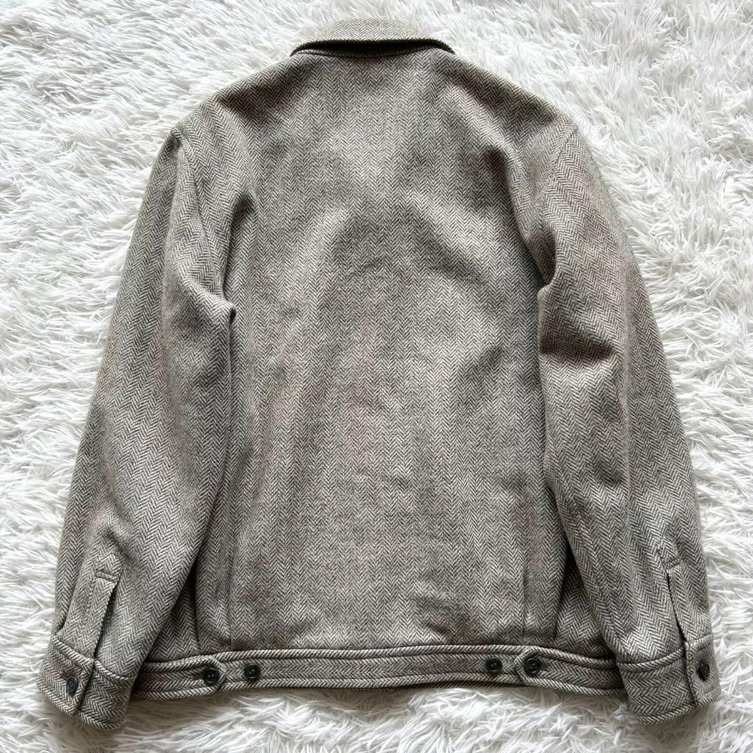 Burberry wool jacket herringbone pattern gray siz… - image 8