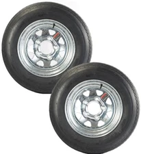 2-Pk Equipment Trailer Tire On Rim 5.30-12 530-12 5.30X12 Galvanized 5 Lug Wheel