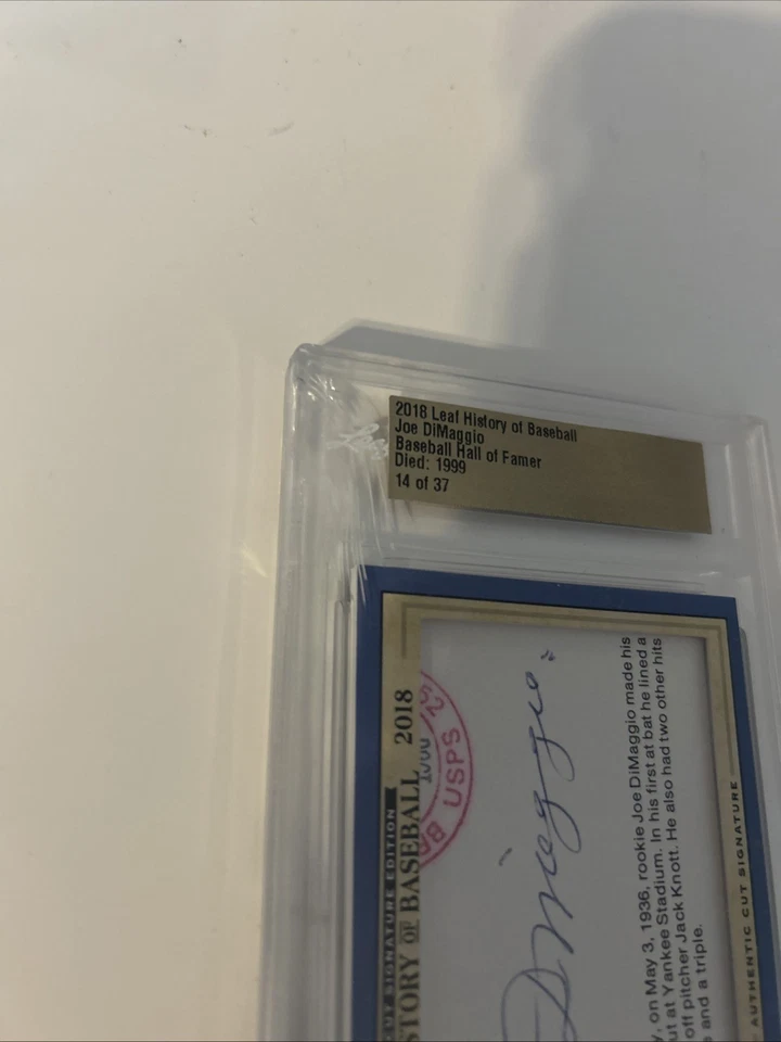 2018 Leaf History Of Baseball Joe Dimaggio Cut Signature Auto - Image 4 of 4