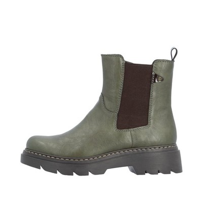 Rieker Chelsea Boots Grün-Kombi Damen Stiefeletten Schlupfboots Schuhe 76750-54